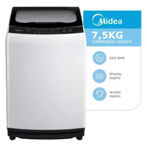 LAVARROPAS CARGA SUP MIDEA 7.5KG BLANCO MLS-75WE04N