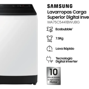LAVARROPAS CARGA SUP SAMSUNG 7.5KG WA75 BLANCO