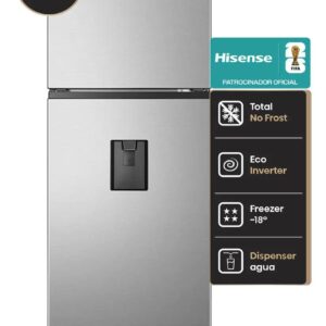 HELADERA NO FROST HISENSE 375LTS INOX INVERTER RT3N375NMC