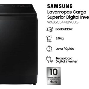 LAVARROPAS CARGA SUP SAMSUNG 8.5KG WA85 BLACK INVERTER