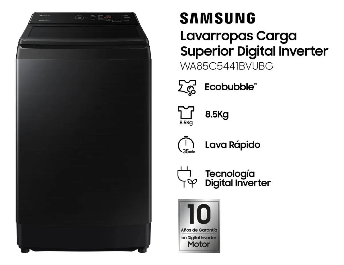 LAVARROPAS CARGA SUP SAMSUNG 8.5KG WA85 BLACK INVERTER